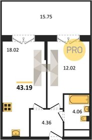 Квартира 43,2 м², 1-комнатная - изображение 1