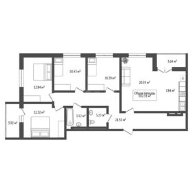 Квартира 102,3 м², 4-комнатная - изображение 1