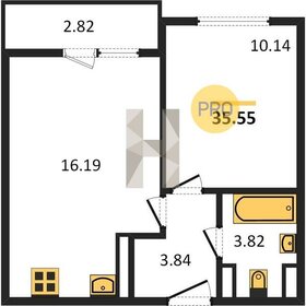 Квартира 35,6 м², 1-комнатная - изображение 1