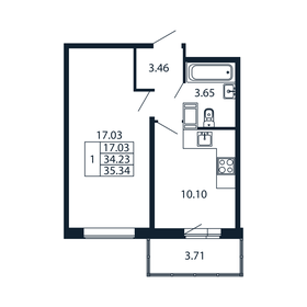 35 м², 1-комнатная квартира 5 873 888 ₽ - изображение 96