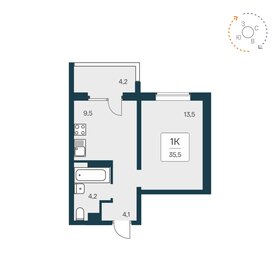 Квартира 35,5 м², 1-комнатная - изображение 1