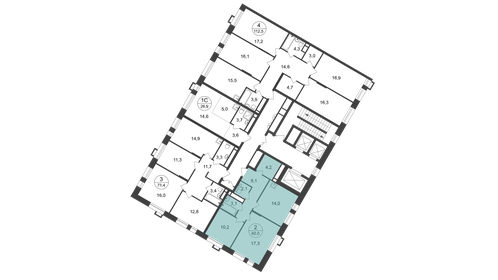66,3 м², 2-комнатная квартира 14 200 000 ₽ - изображение 112