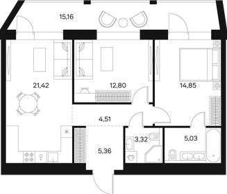 74,1 м², 2-комнатная квартира 34 818 860 ₽ - изображение 6