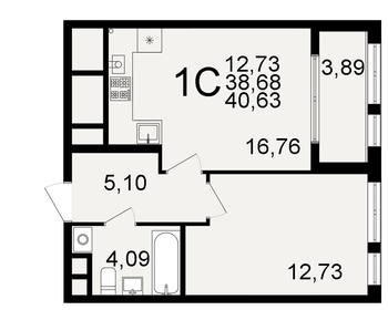 40,6 м², 1-комнатная квартира 3 734 280 ₽ - изображение 11