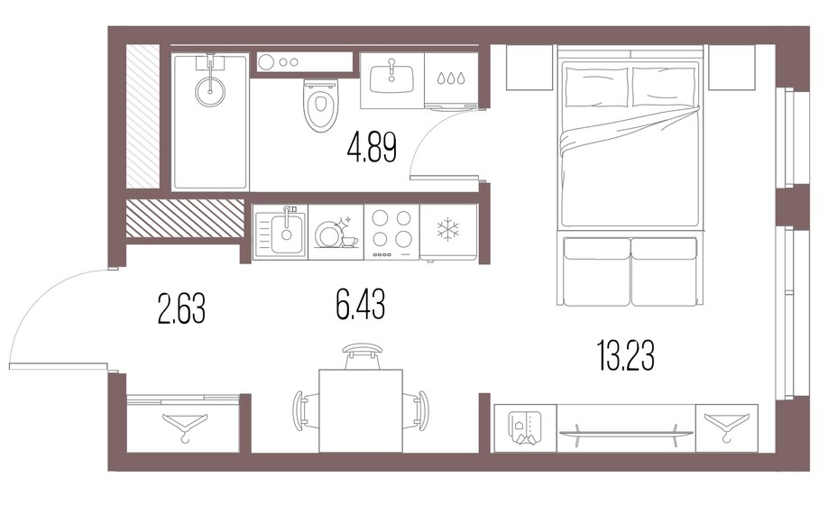 27,2 м², квартира-студия 9 214 020 ₽ - изображение 16