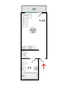 Квартира 26,2 м², студия - изображение 1