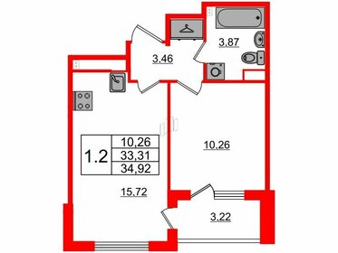 Квартира 33,3 м², 1-комнатная - изображение 1