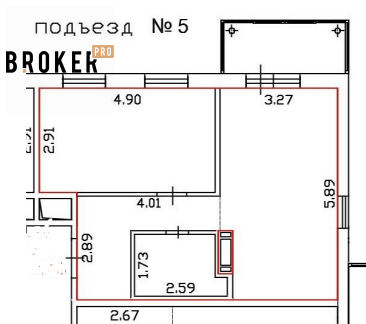 43,8 м², 1-комнатная квартира 4 100 000 ₽ - изображение 1