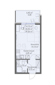 Квартира 29,3 м², студия - изображение 1