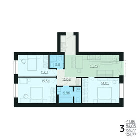 Квартира 159,8 м², 3-комнатная - изображение 1