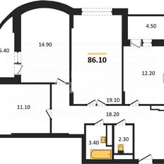 Квартира 86,1 м², 3-комнатная - изображение 5