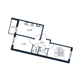 51,2 м², 2-комнатная квартира 6 900 000 ₽ - изображение 100