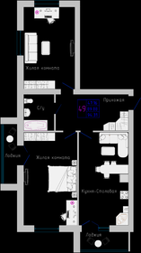 Квартира 94,3 м², 2-комнатная - изображение 1