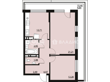 64,8 м², 2-комнатная квартира 9 140 495 ₽ - изображение 37