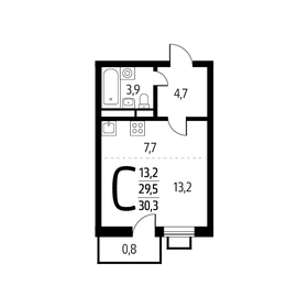 Квартира 30,3 м², студия - изображение 1