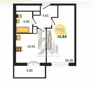 Квартира 36,6 м², 1-комнатная - изображение 1