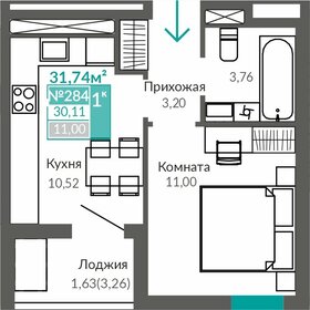 Квартира 30,1 м², 1-комнатная - изображение 1