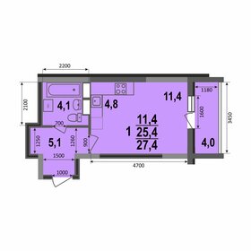27,4 м², квартира-студия 2 985 504 ₽ - изображение 19