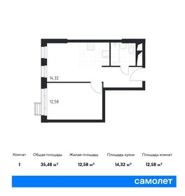 Квартира 35,5 м², 1-комнатные - изображение 1