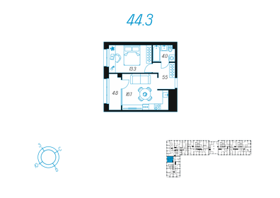 44,9 м², 1-комнатная квартира 5 450 000 ₽ - изображение 65