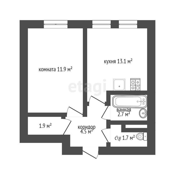 35,8 м², 1-комнатная квартира 6 750 000 ₽ - изображение 1