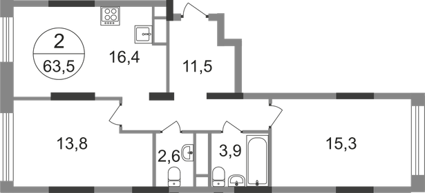68 м², 2-комнатная квартира 16 000 000 ₽ - изображение 51