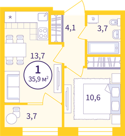 29,1 м², 1-комнатная квартира 4 750 000 ₽ - изображение 111