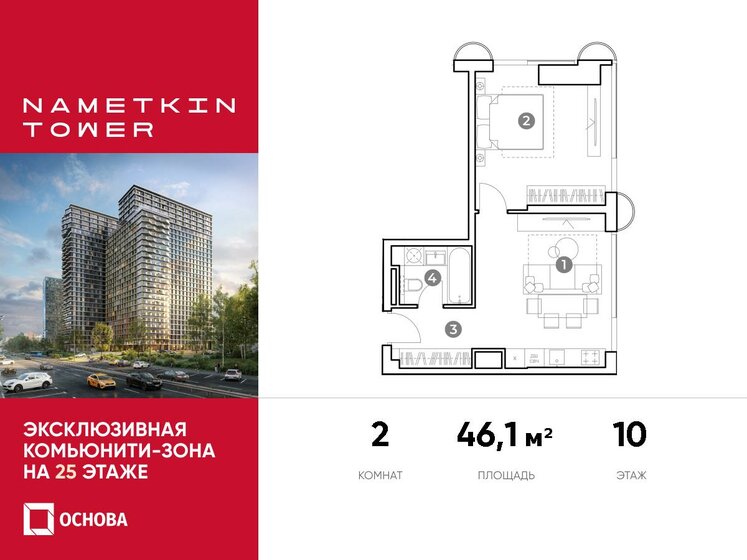 46,1 м², 2-комнатные апартаменты 14 416 392 ₽ - изображение 12