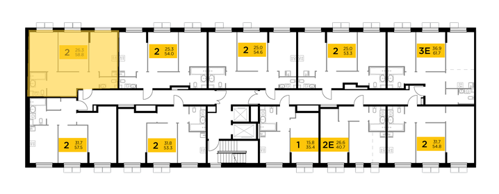 49,7 м², 2-комнатная квартира 9 400 000 ₽ - изображение 128