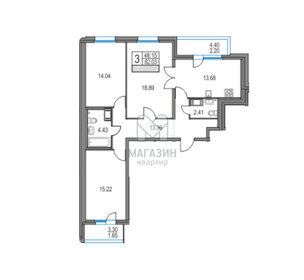 Квартира 85,9 м², 3-комнатная - изображение 2