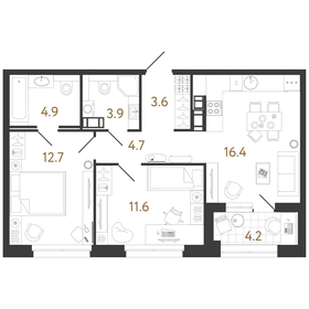 Квартира 57,8 м², 2-комнатная - изображение 1