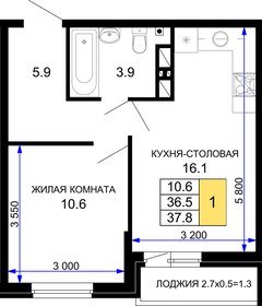 37,8 м², 1-комнатная квартира 4 725 000 ₽ - изображение 20