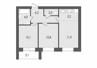 56,7 м², 3-комнатная квартира 6 100 000 ₽ - изображение 39