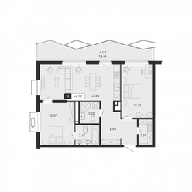 Квартира 66,9 м², 3-комнатная - изображение 1