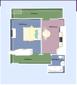 39,2 м², 2-комнатная квартира 4 919 000 ₽ - изображение 70