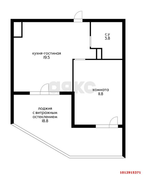 53,9 м², 1-комнатная квартира 5 500 000 ₽ - изображение 1