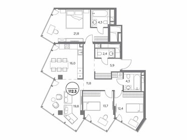 120 м², 3-комнатная квартира 89 000 000 ₽ - изображение 136