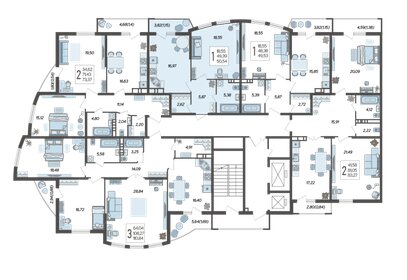 45,5 м², 3-комнатная квартира 9 200 000 ₽ - изображение 98