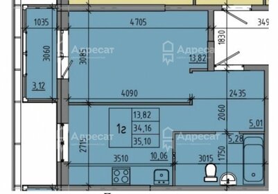 Квартира 34,2 м², 1-комнатная - изображение 1