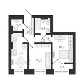49,4 м², 2-комнатная квартира 9 000 000 ₽ - изображение 79