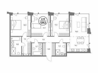 128,7 м², 3-комнатная квартира 98 455 504 ₽ - изображение 9