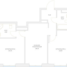 Квартира 57,2 м², 2-комнатная - изображение 2