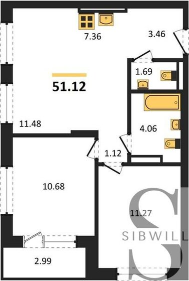 51,1 м², 2-комнатная квартира 6 450 000 ₽ - изображение 17