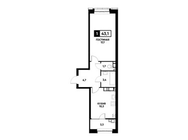43,1 м², 1-комнатная квартира 4 396 200 ₽ - изображение 18