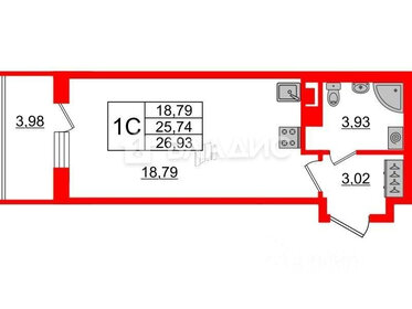 28,7 м², квартира-студия 4 500 000 ₽ - изображение 21