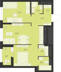 54 м², 2-комнатная квартира 7 549 000 ₽ - изображение 25
