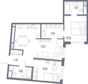 Квартира 62 м², 2-комнатная - изображение 1