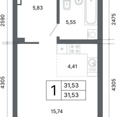 Квартира 31,4 м², студия - изображение 2