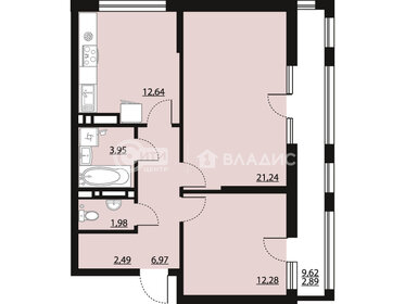 Квартира 64,4 м², 2-комнатная - изображение 1