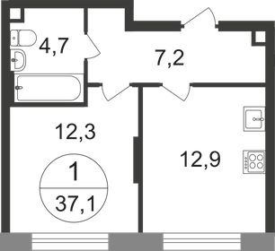 36,9 м², 1-комнатная квартира 11 185 194 ₽ - изображение 33